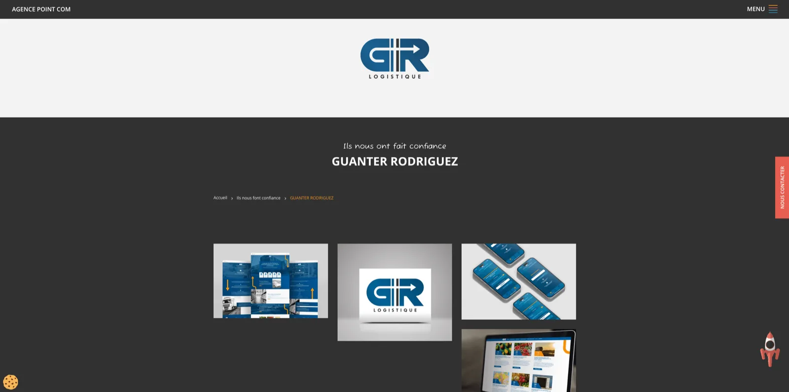 Capture du projet Agence Point Com : client