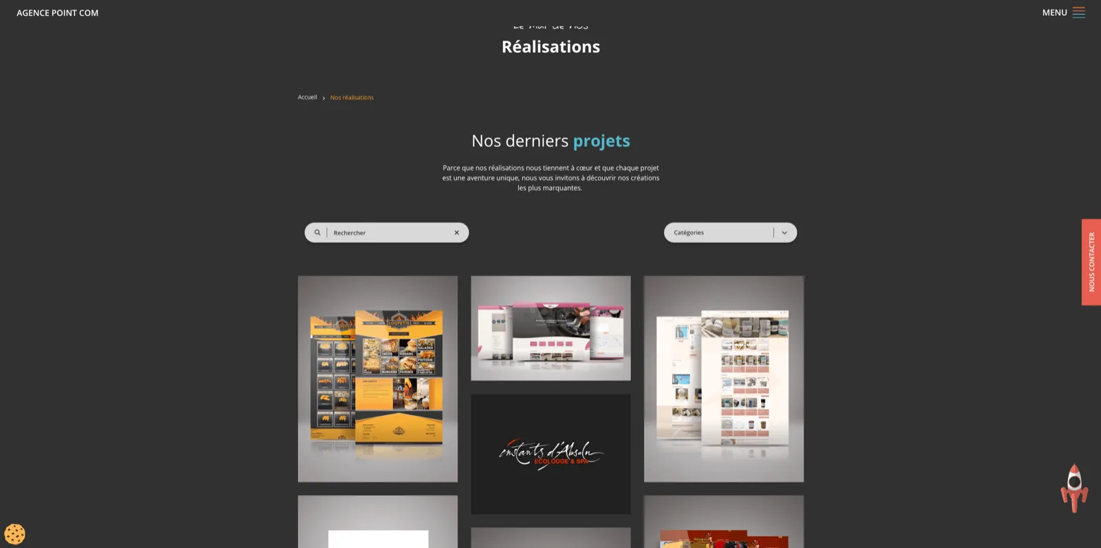 Capture du projet Agence Point Com : projets