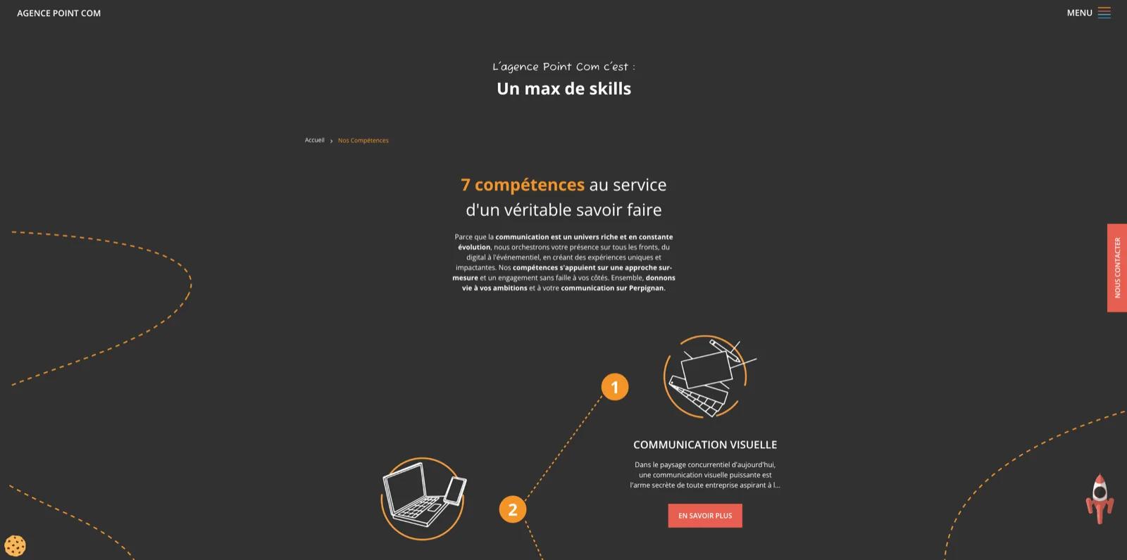 Capture du projet Agence Point Com : services