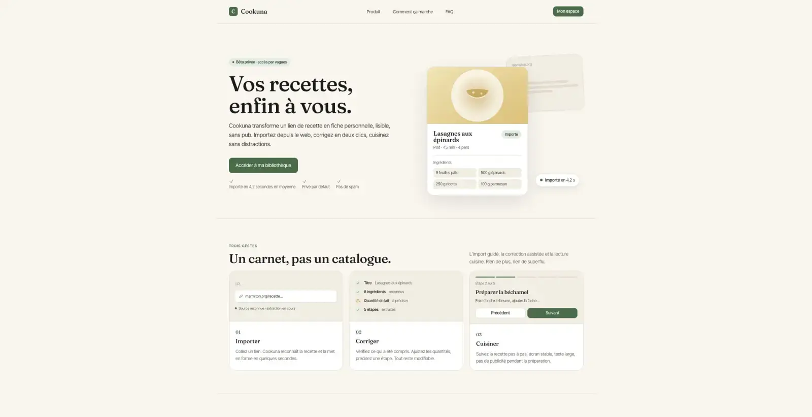 Aperçu du projet Cookuna