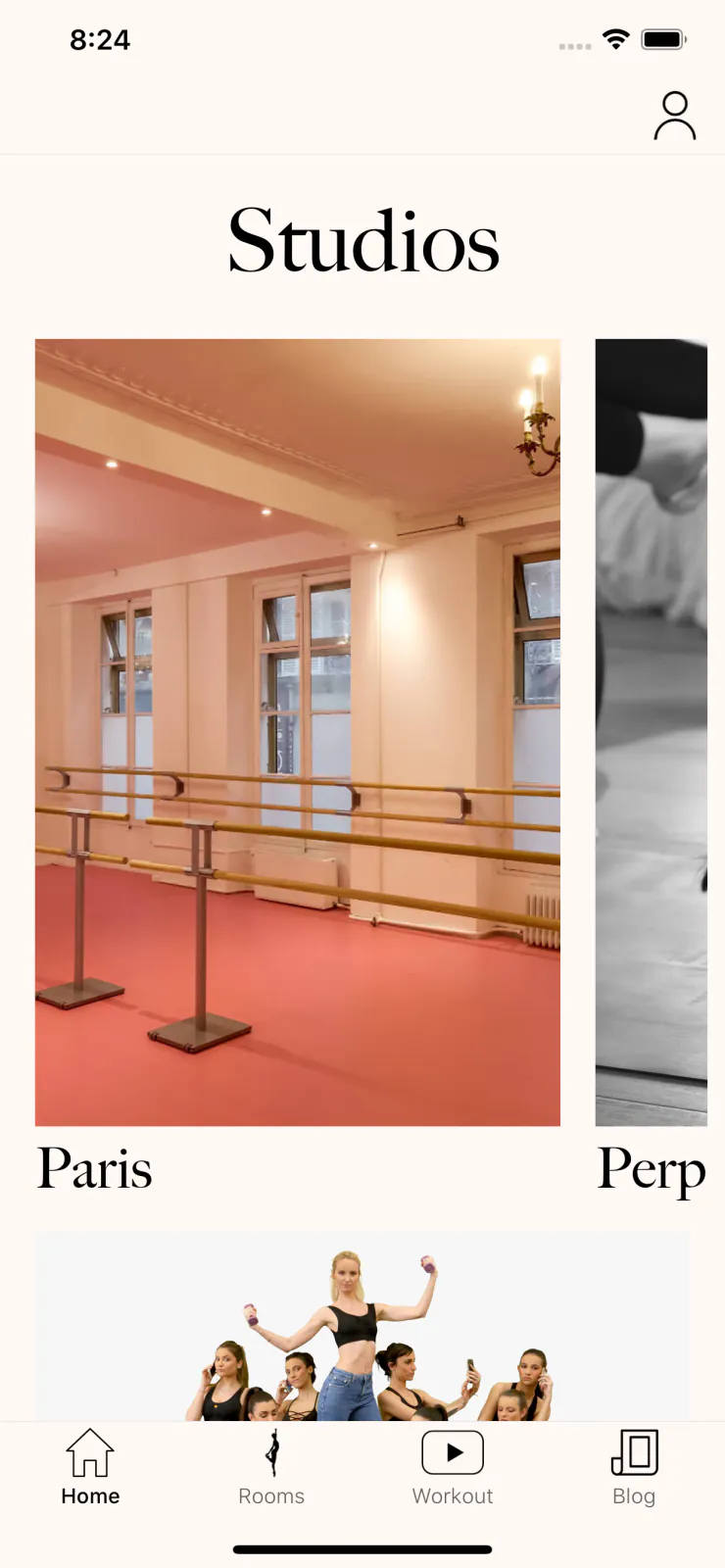 Capture du projet Fit'Ballet Mobile : fit ballet mobile accueil