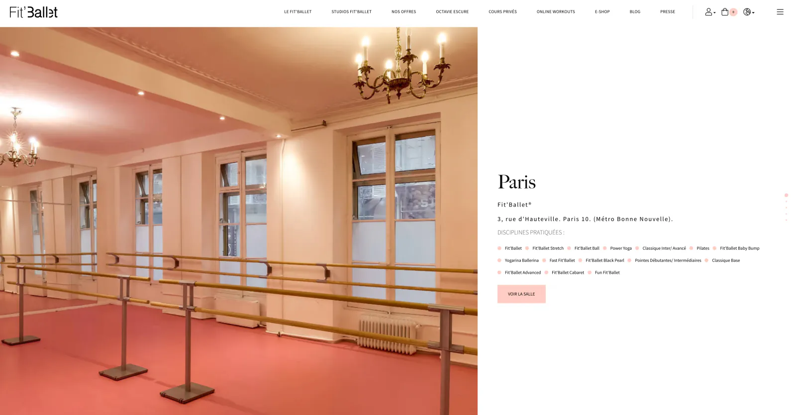 Capture du projet Fit'Ballet : fit ballet studios