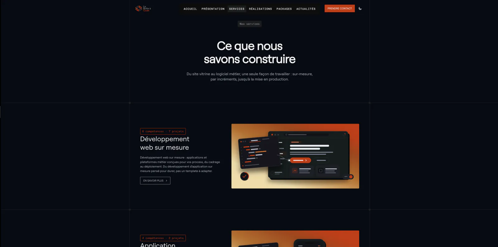 Capture du projet La Boîte à Code : laboiteacode services