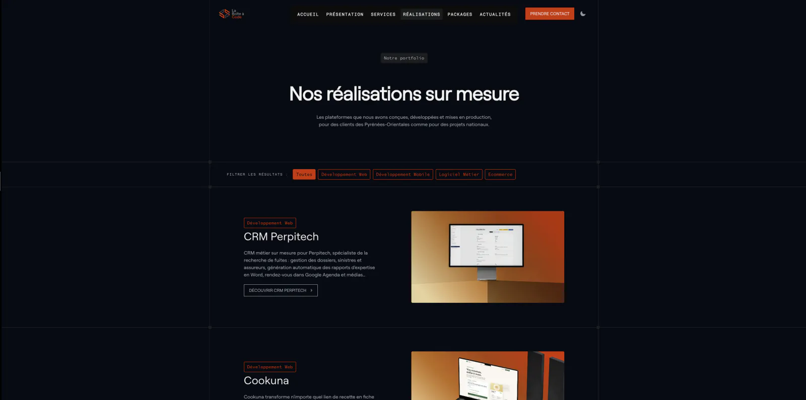 Capture du projet La Boîte à Code : laboiteacode works