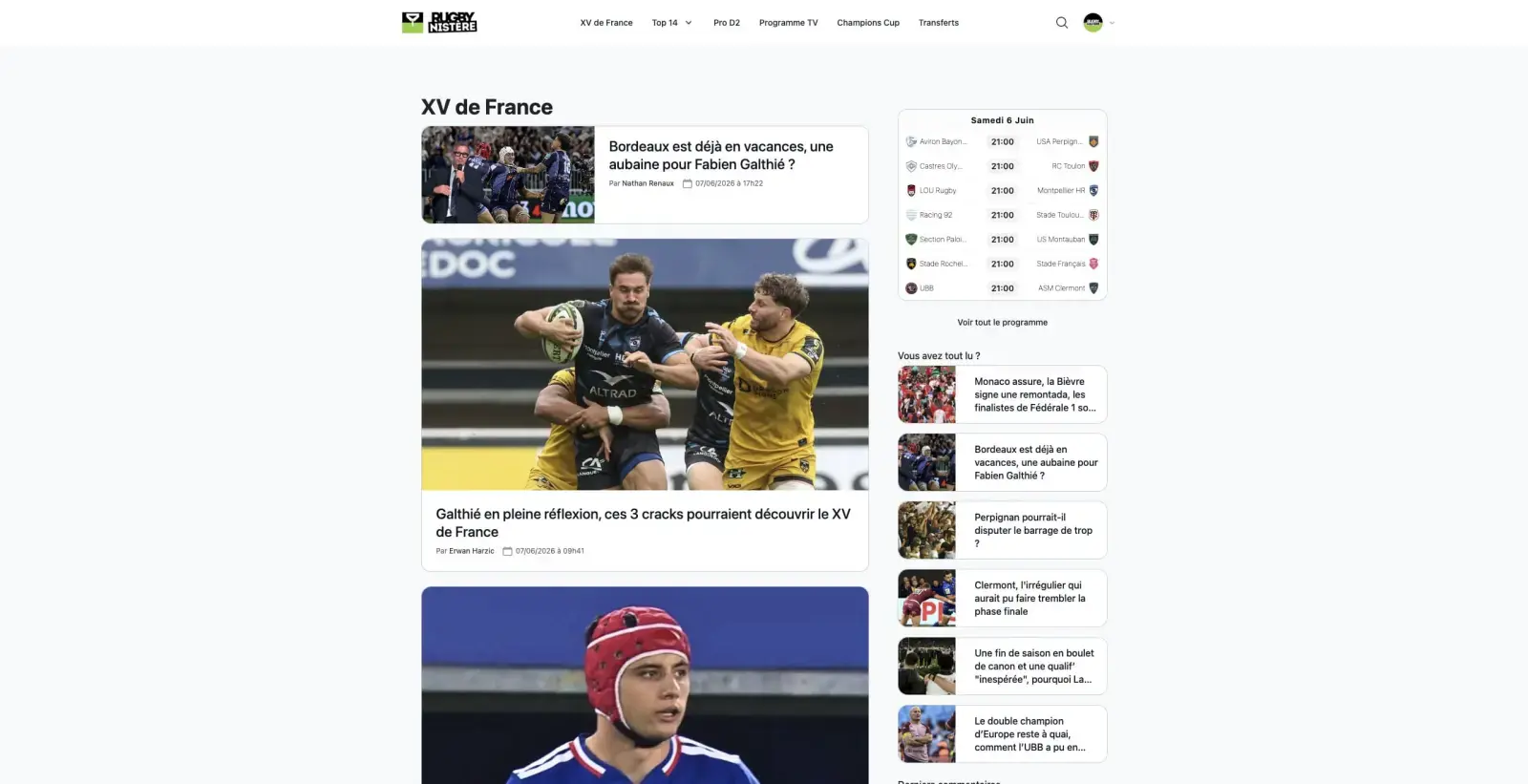 Capture du projet Le Rugbynistère 2026 : le rugbynistere categorie