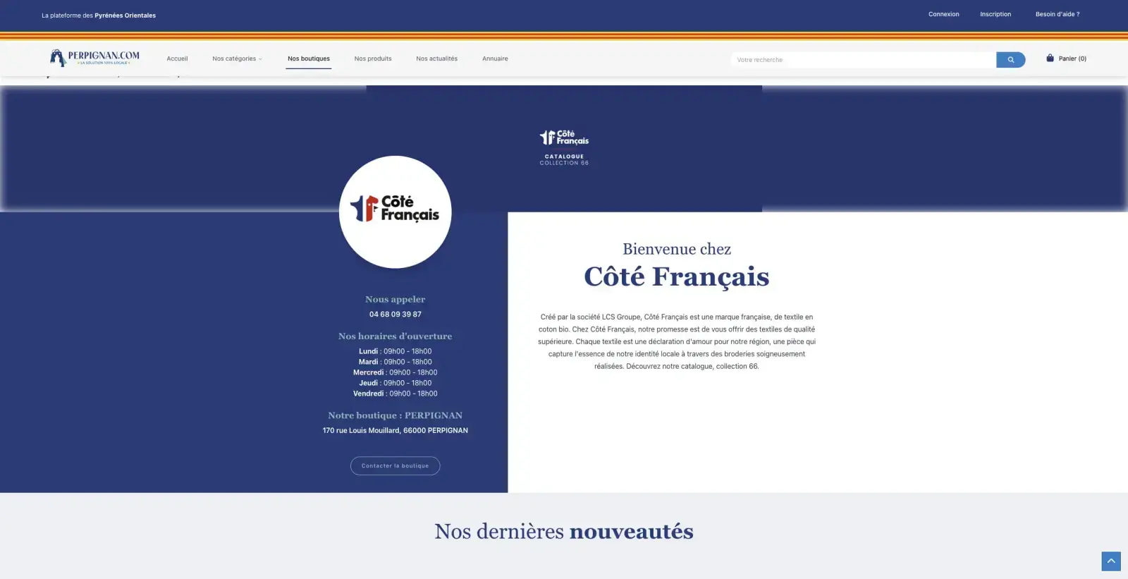 Capture du projet Perpignan Marketplace : boutique