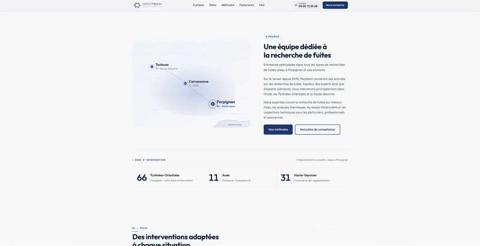 Capture du projet Perpitech : landing 2