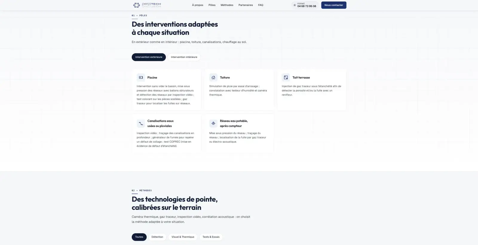 Capture du projet Perpitech : landing 3