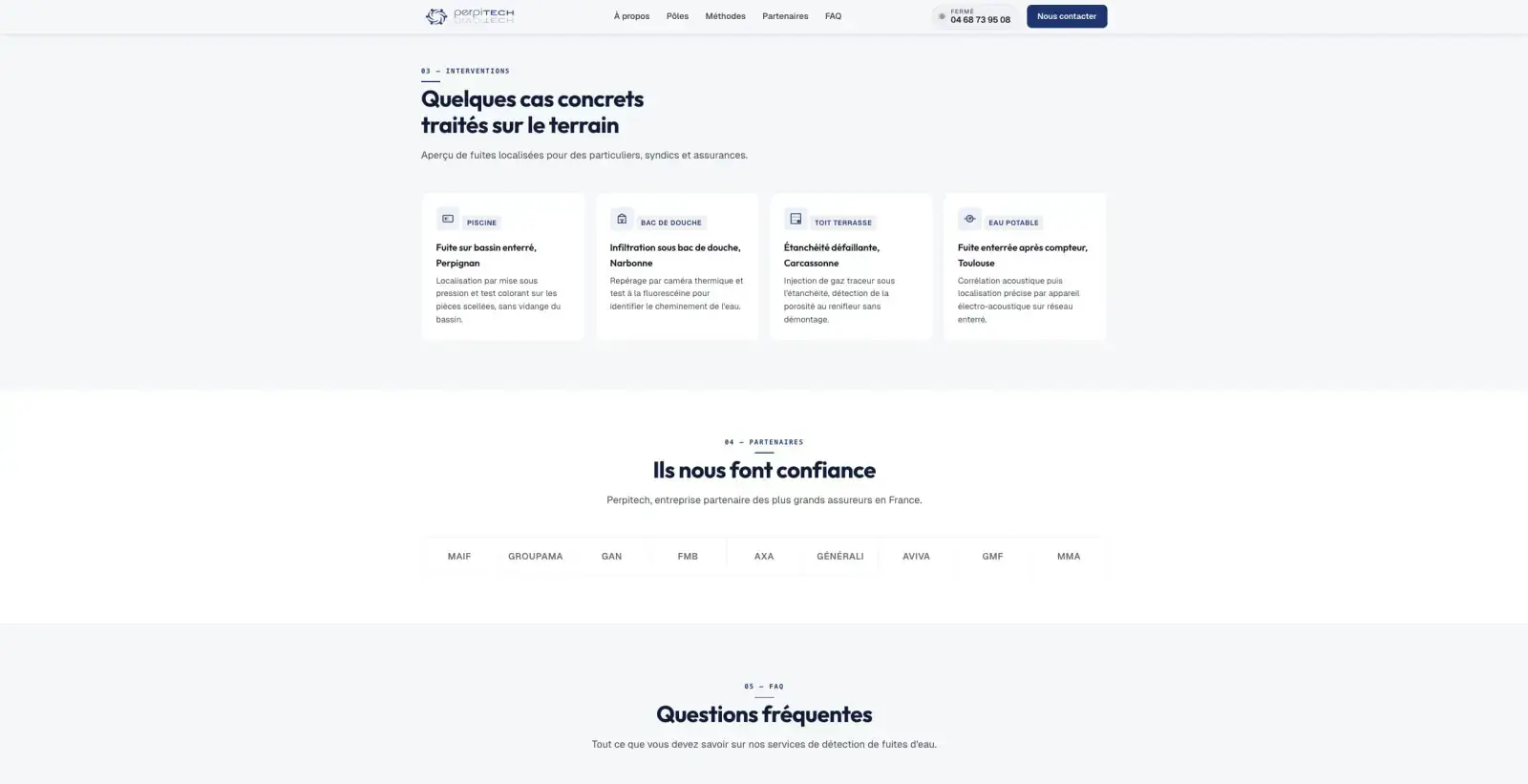 Capture du projet Perpitech : landing 4