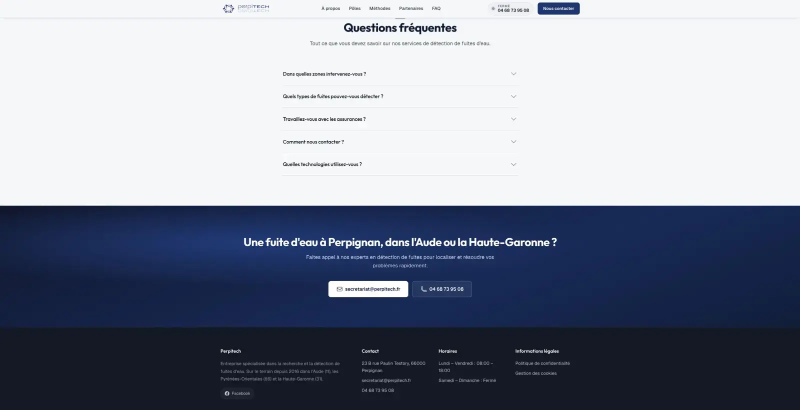 Capture du projet Perpitech : landing 5