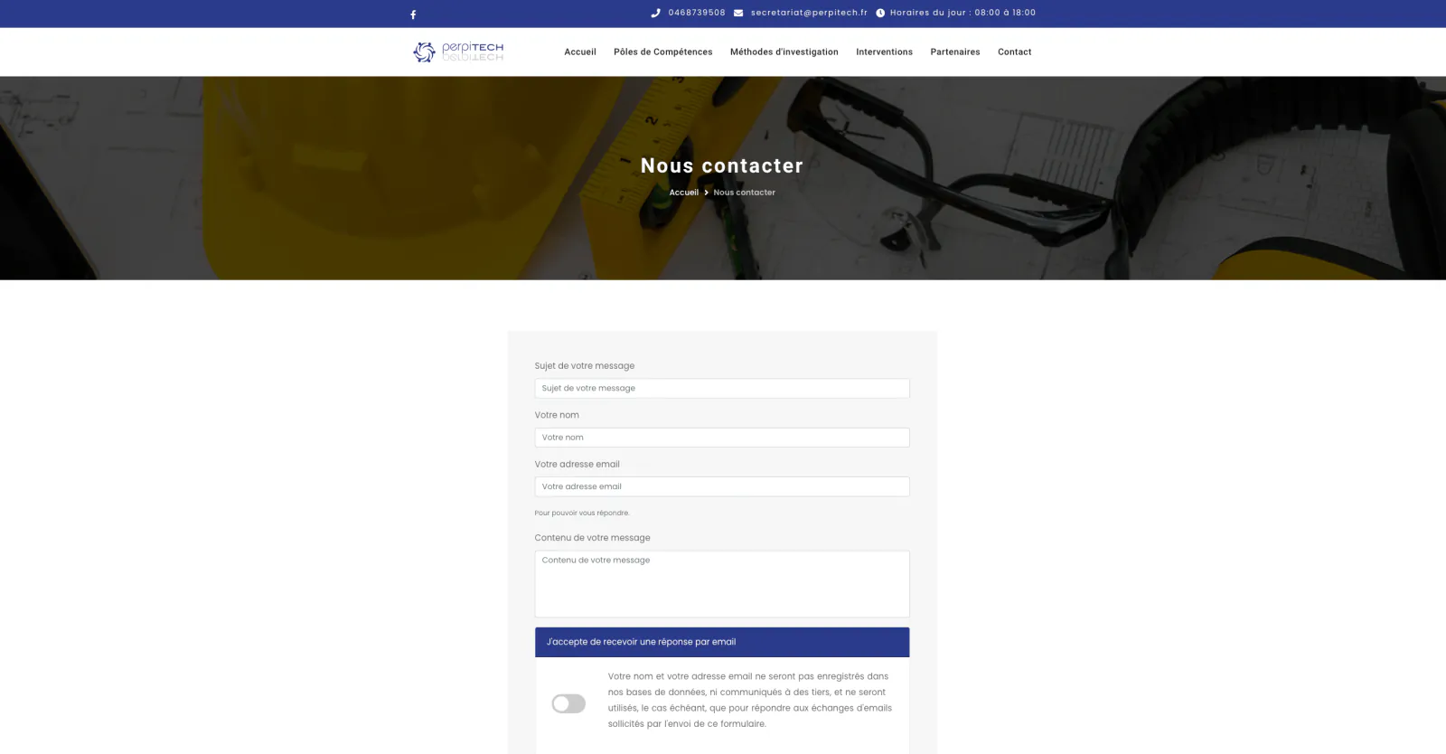 Capture du projet Perpitech (site 2022) : capture 5