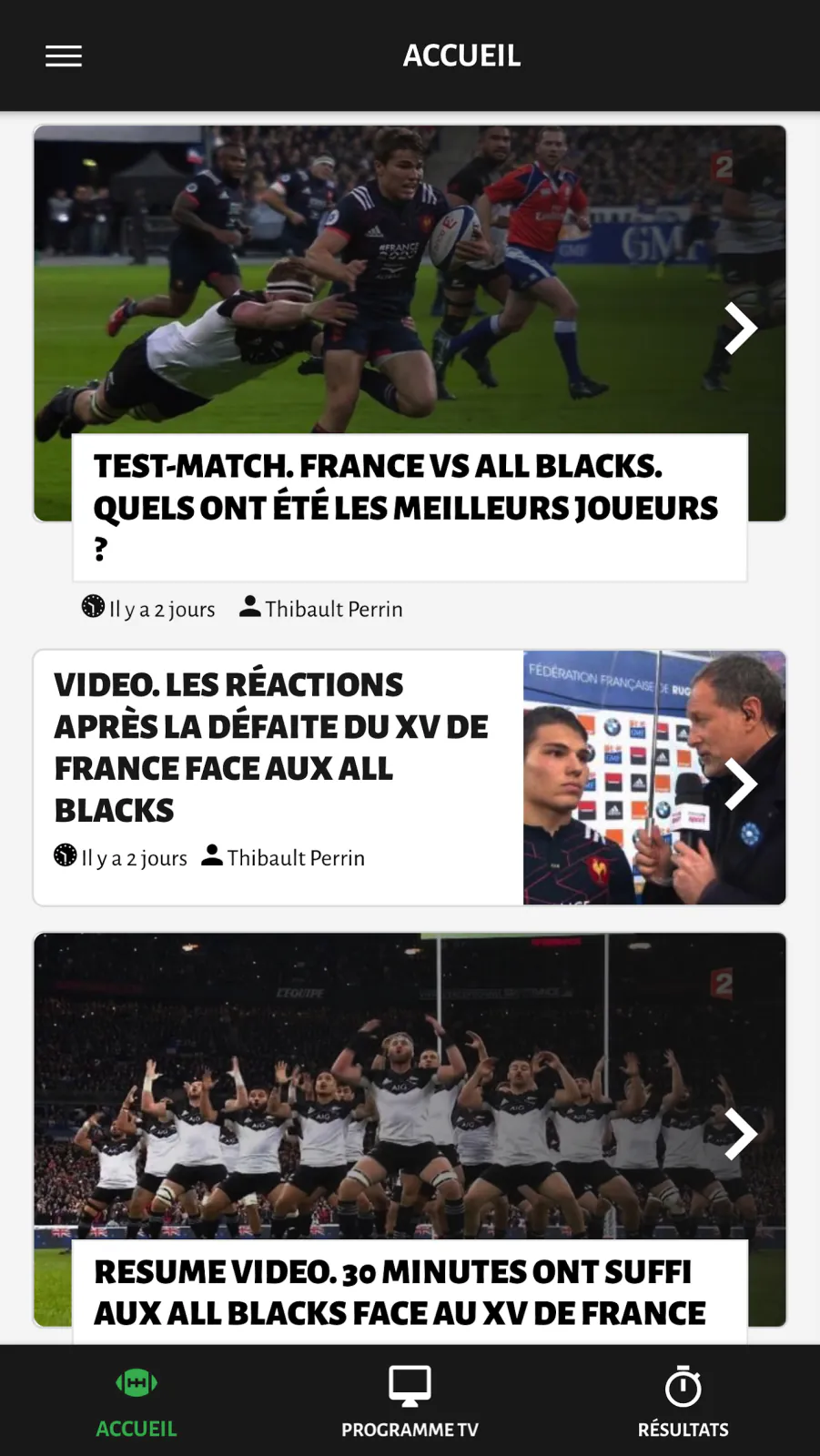 Capture du projet Le Rugbynistère App : rugbynistere app v1 3