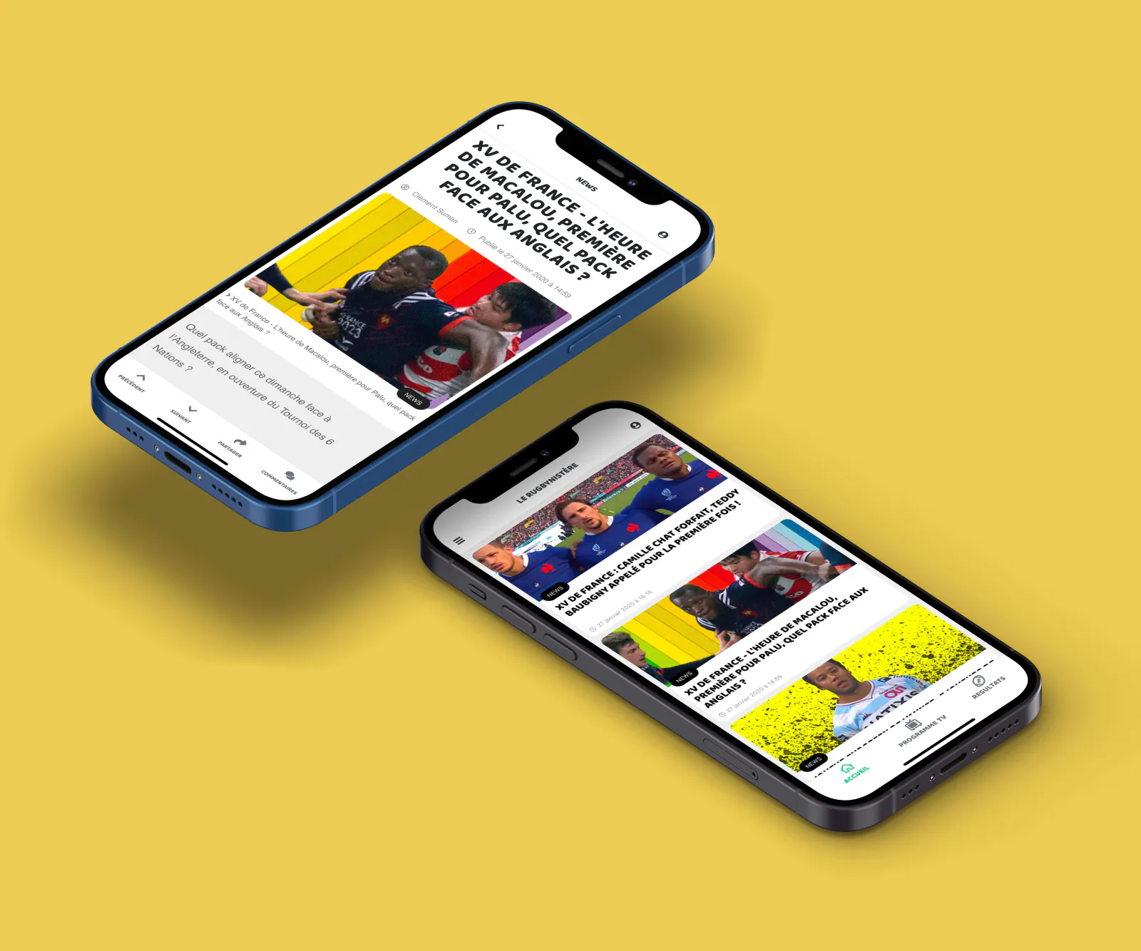Aperçu du projet Le Rugbynistère App v2