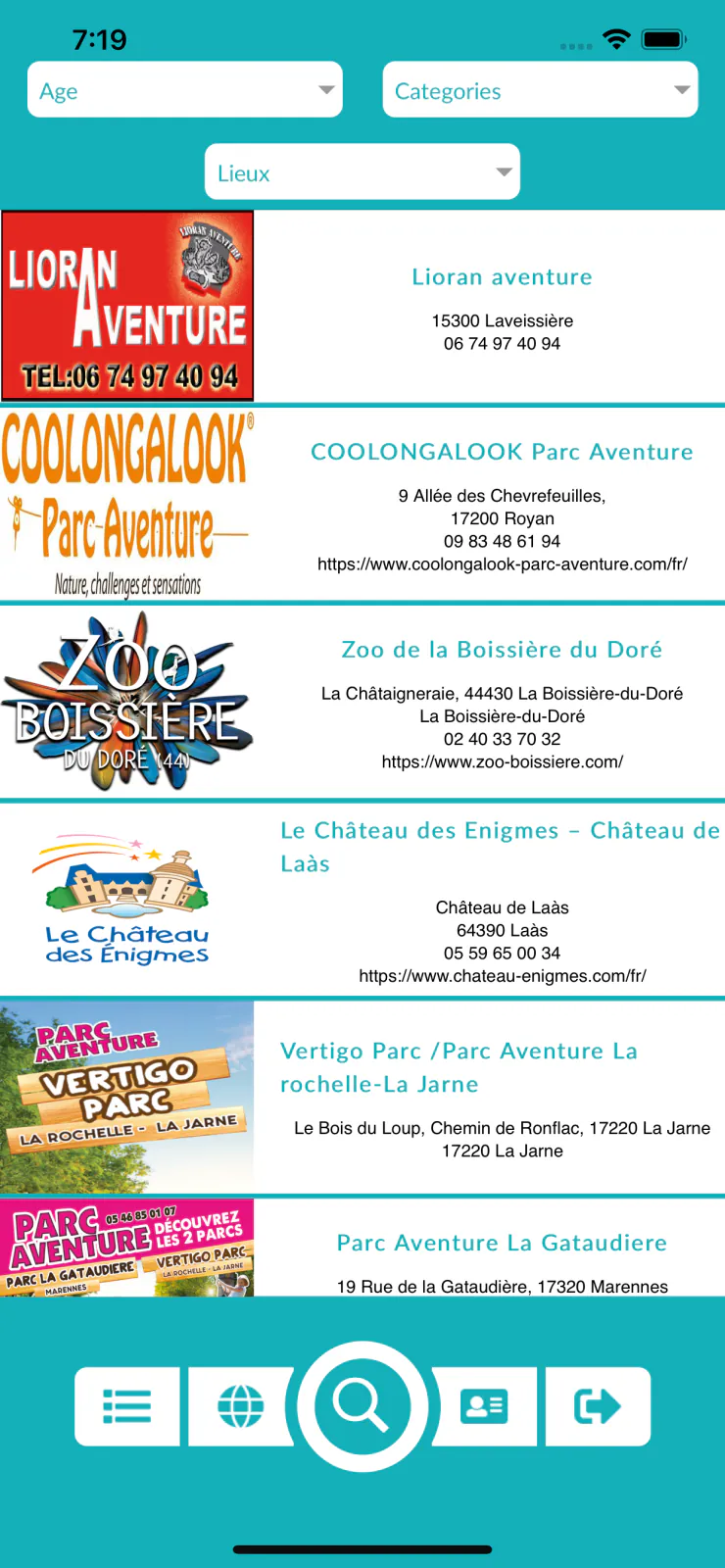 Capture du projet Sortir Les Kids : v1 places