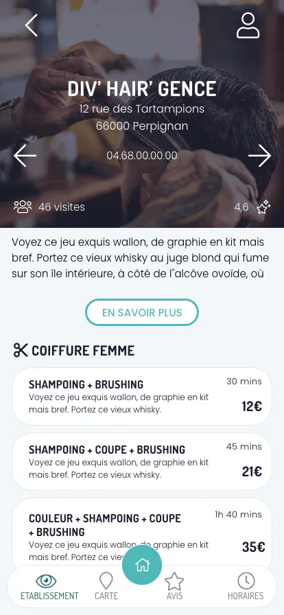 Capture du projet Taisy : etablissement